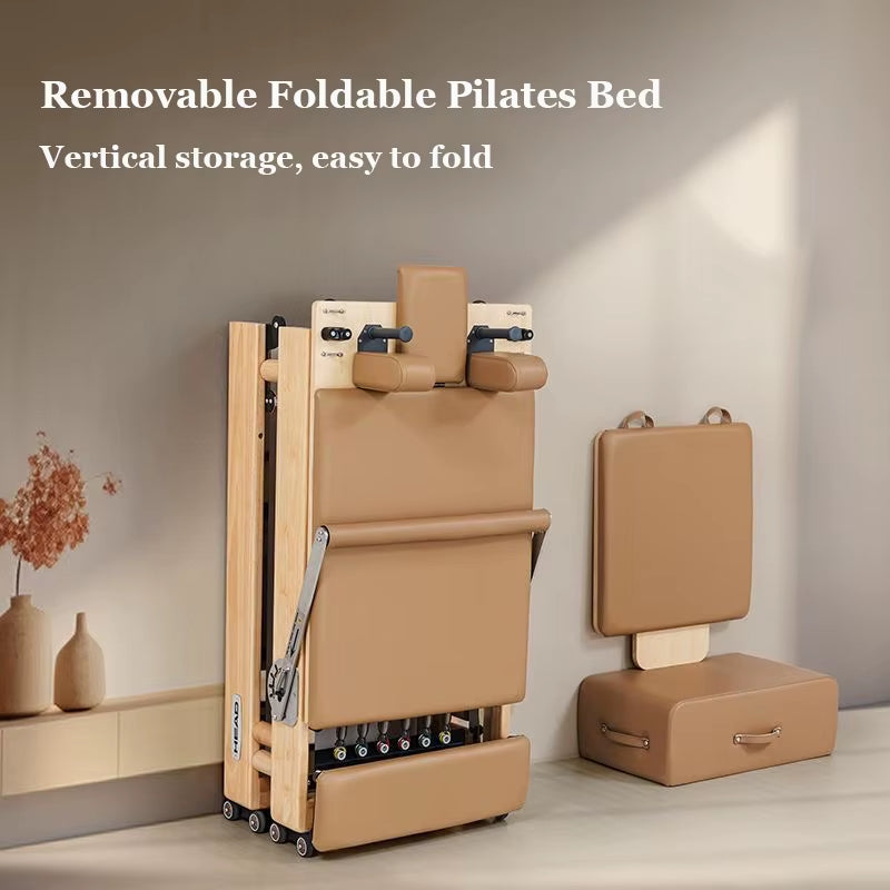 Foldable Pilates Bed Core Fit Equipment Training Fitness Bed Customizable with Square Box Pilates Reformer