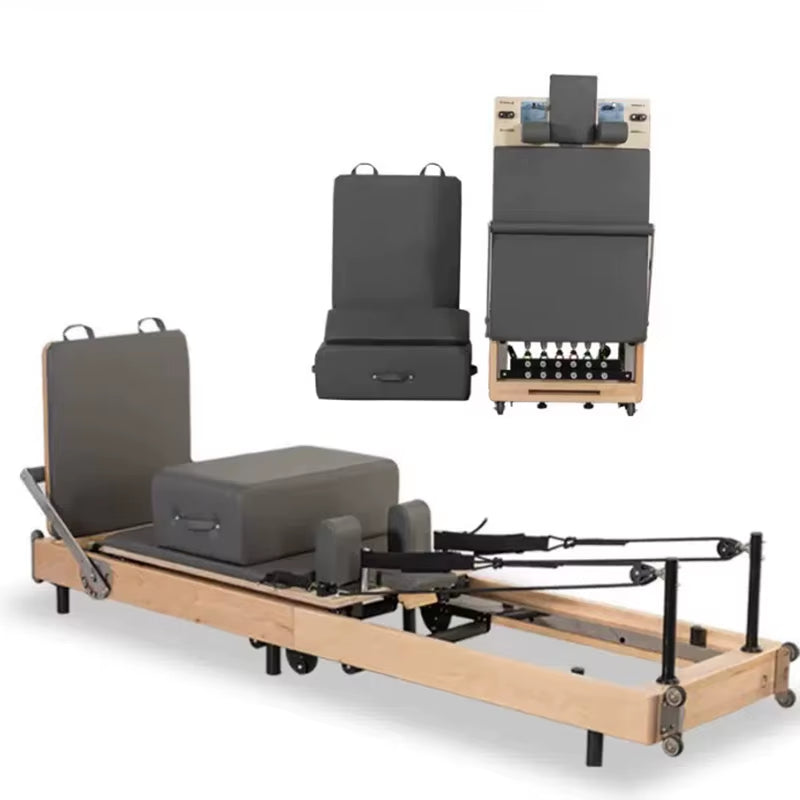 Foldable Pilates Bed Core Fit Equipment Training Fitness Bed Customizable with Square Box Pilates Reformer