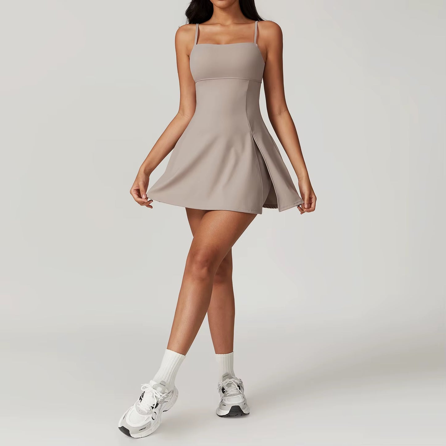 Tennis Dress with Shorts Women Badminton Clothing Casual 2025 Golf Wear Workout Gym Outfit Sport Dress with Shorts Underneath
