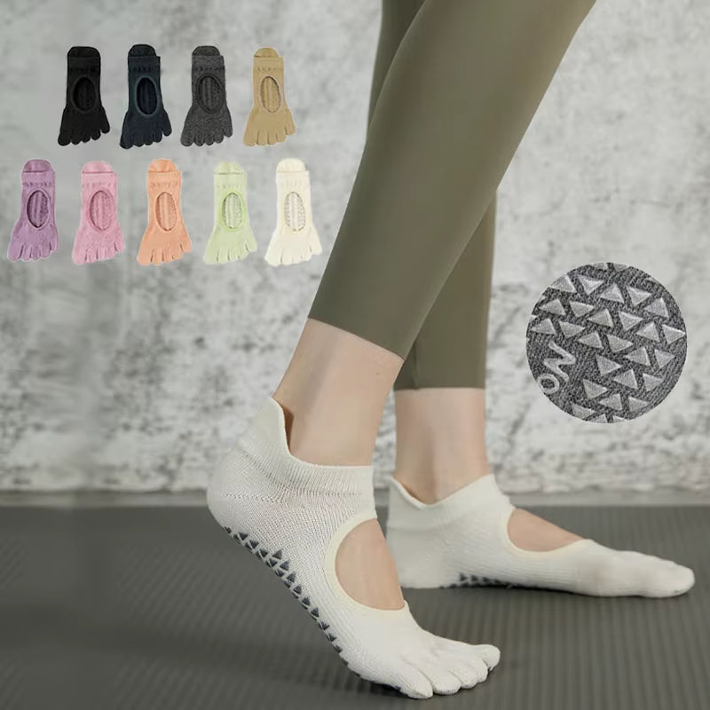 Five Toed Yoga Socks Pure Cotton Dot Silicone Non-Slip Women High Quality Pilates Socks